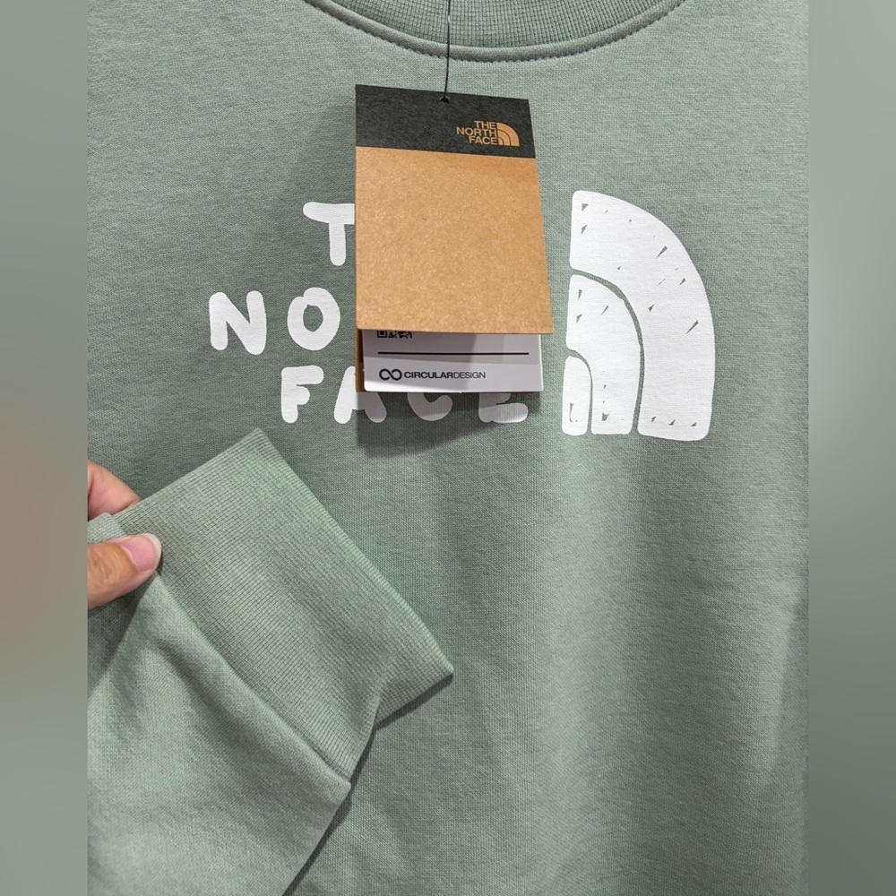 The North Face Women’s XL Evolution Sketch Logo Half Dome Crew Green NWT - Picture 4 of 8